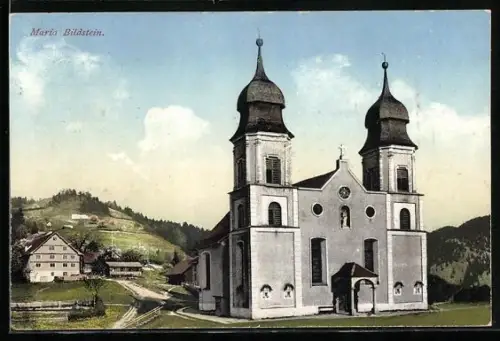 AK Bildstein, Ortsansicht mit Maria Bildstein