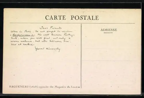 AK Paris, Salons de la Patisserie Ragueneau, Rue Saint-Honoré 202