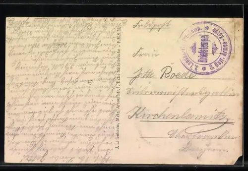 AK Pagny-sur-Moselle, Ort unter Beschuss, 1915