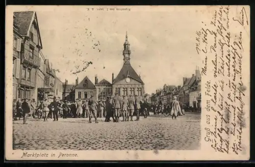 AK Peronne, Partie am Marktplatz