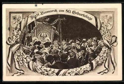 AK Fürst Bismarck am 80. Geburtstag