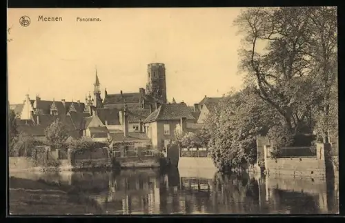 AK Meenen, Stadt-Panorama vom Fluss aus