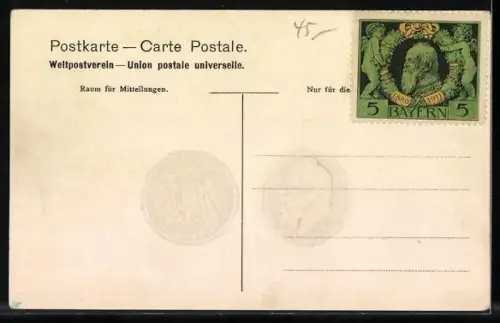 AK Zwei Reichsmark Münze umrahmt von verschiedenfarbigen Briefmarken