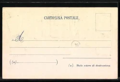 AK Briefmarken aus Italien mit Wappen, Flaggen und Krone