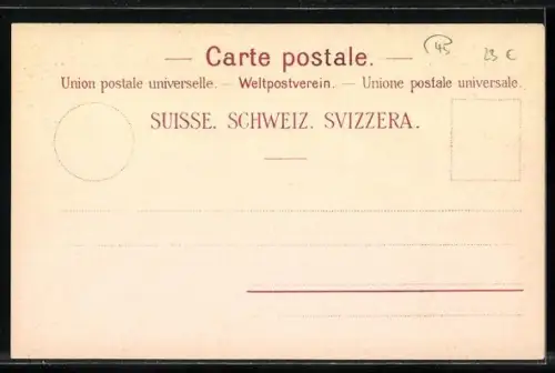 Lithographie Schweizer Briefmarken Fünf, Sechs, 15 Cents