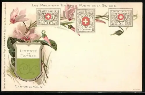 AK Vaud, Les Premiers Timbres Poste de la Suisse, Briefmarken