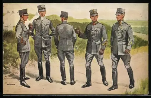 AK Groep leerlingen Scholen van Reserve-Officieren der Infanterie, Cavalerie, Bereden- en Onbereden artillerie