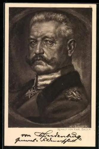 AK Porträt Paul von Hindenburgs