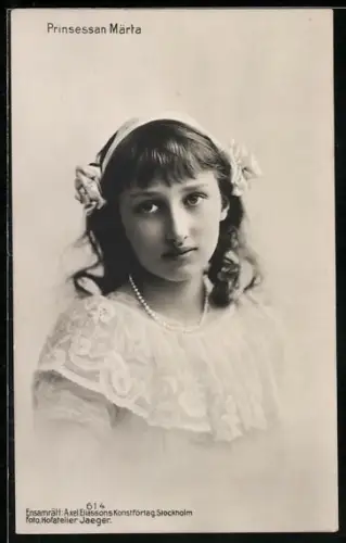 AK Prinsessan Märta als hübsches Fräulein mit Haarband