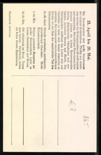 AK Sternzeichen Stier, Stier-Menschen und ihre Charaktereigenschaften