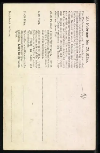 AK Sternzeichen Fische, Fische im Wasser unter dem Sternenhimmel, Horoskop