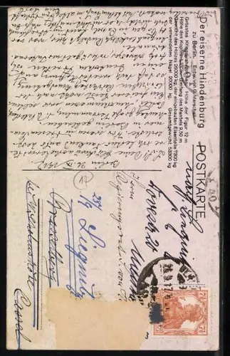 AK Berlin-Tiergarten, Denkmal Hindenburgs und Siegessäule