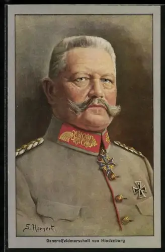 AK Portrait Paul von Hindenburg in Uniform mit Orden