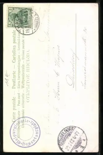 Künstler-AK Hexentanzplatz, Blick auf die Walpurgishalle