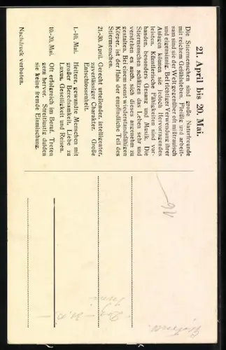 AK Sternzeichen Stier, Stier-Menschen und ihre Charaktereigenschaften