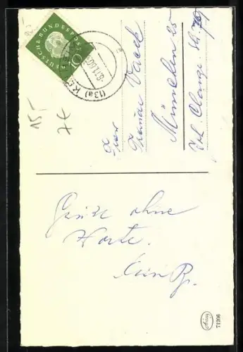 AK Erklärung der Briefmarkensprache, Blumen mit Blattgrün