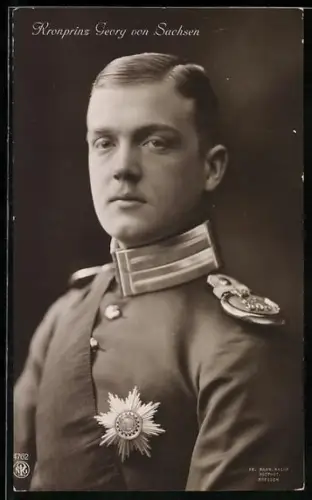 AK Porträt Kronprinz Georg von Sachsen in Uniform