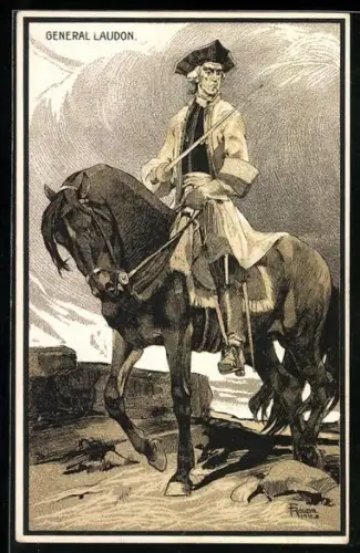 Künstler-AK F. Roubal: General Laudon