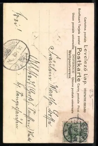 Lithographie Jagdhund apportiert das Kaninchen