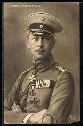 AK Kronprinz Wilhelm von Preussen in Uniform mit Orden