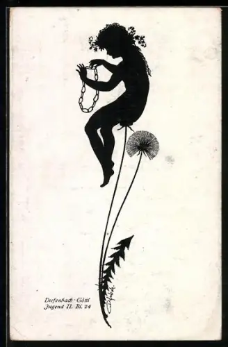 Künstler-AK Diefenbach: Schattenbild Jugend II. Blatt 24