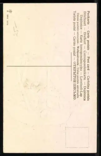 AK Kleiner Pudel mit Blumenkorb, Souvenir d`Amitié