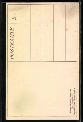 AK Mozart, Szene mit Leporello und Donna Elvira au der Don Juan-Serie, Ich schwöre bei diesem Händchen,...