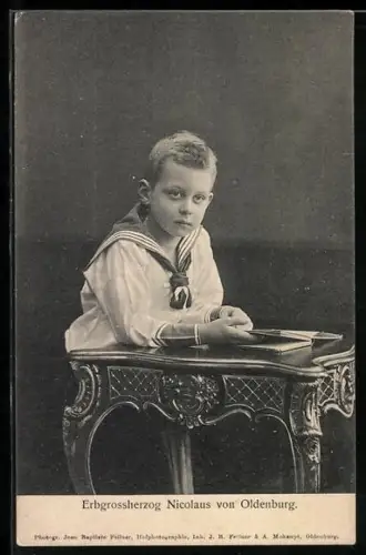 AK Erbgrossherzog Nicolaus von Oldenburg mit Buch