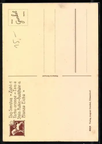Künstler-AK Charakterisierung des Sternzeichens Löwe mit Schattenriss
