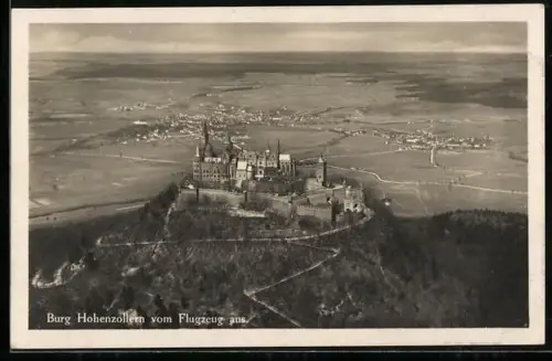 AK Burg Hohenzollern vom Flugzeug aus
