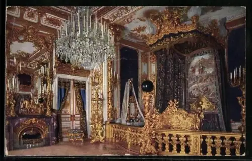 AK Schloss Herrenchiemsee, Schlafzimmer, Innenansicht