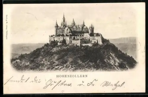 Künstler-AK Hohenzollern, Blick auf die Burg