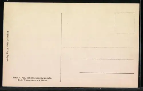 AK Königliches Schloss Neuschwanstein, Wohnzimmer mit Nische, Innenansicht