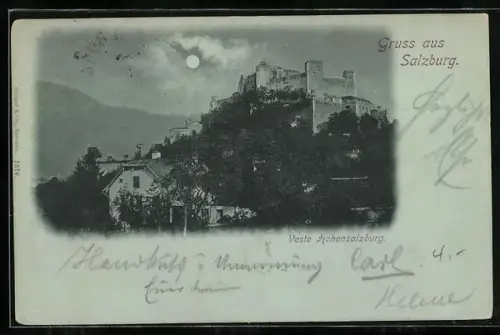 Mondschein-AK Salzburg, Veste Hohensalzburg