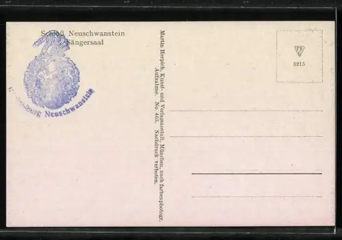 AK Hohenschwangau, Sängersaal im Schloss Neuschwanenstein