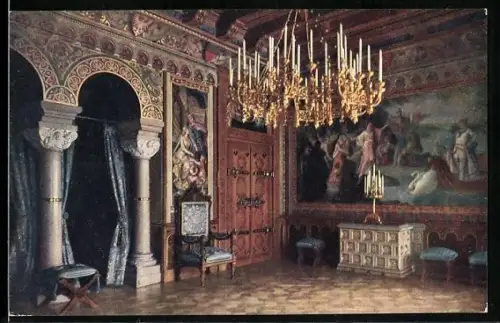 AK Kgl. Schloss Neuschwanstein, Wohnzimmer