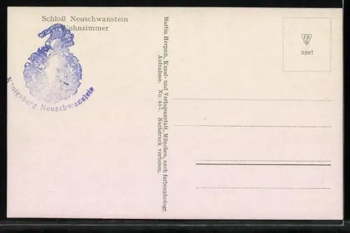 AK Kgl. Schloss Neuschwanstein, Wohnzimmer