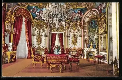 AK Königliches Schloss Herrenchiemsee, Speisezimmer, Innenansicht