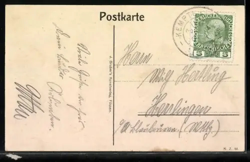 AK Schloss Neuschwanstein, Ansicht mit Bergpanorama