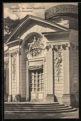 AK München, Schloss Nymphenburg, Portal der Amalienburg