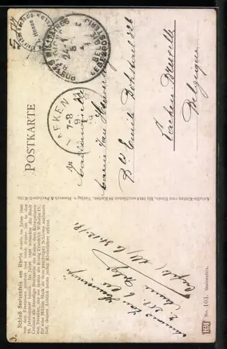 Künstler-AK Schloss Stolzenfels und Dampfschiffe auf dem Rhein