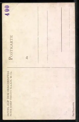 Künstler-AK Königswinter, Ruine Drachenfels am Rhein