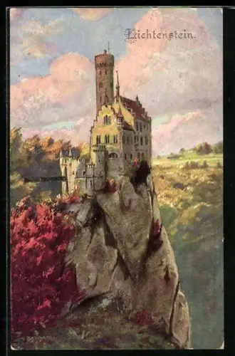 AK Lichtenstein, Burg mit Umgebung