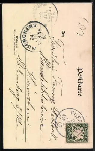 AK Schloss Neuschwanstein, Ansicht mit Felsenpanorama