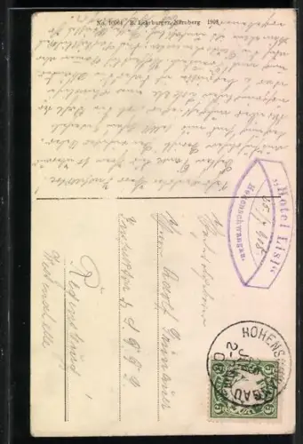 AK Schloss Neuschwanstein, Ansicht mit Gipfelpanorama