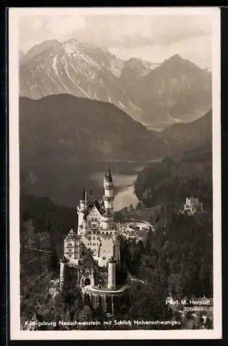 AK Burg Neuschwanstein mit Schloss Hohenschwangau