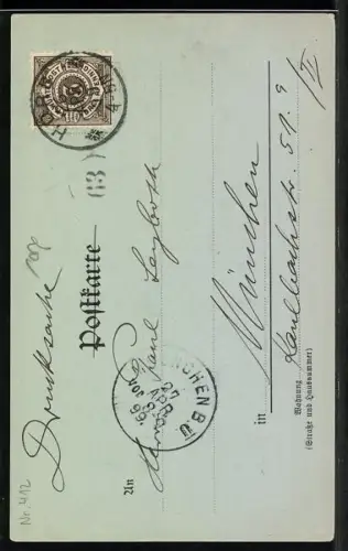 Mondschein-AK Burg Lichtenstein