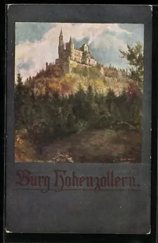 Künstler-AK Hechingen, Burg Hohenzollern