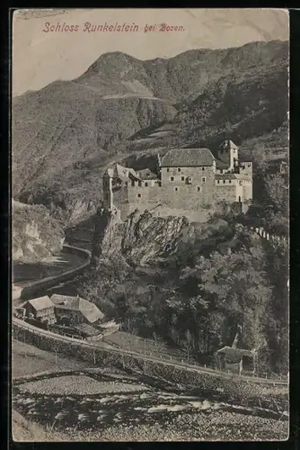 AK Bozen, Schloss Runkelstein mit Strasse u. Umgebung