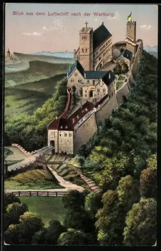 AK Blick aus dem Luftschiff nach der Wartburg